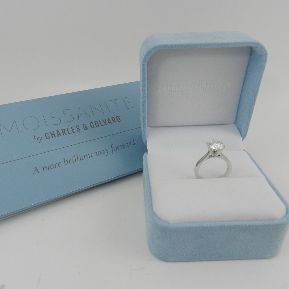 Charles & Colvard Moissanite Solitaire Engagement Ring  Sz 5.5